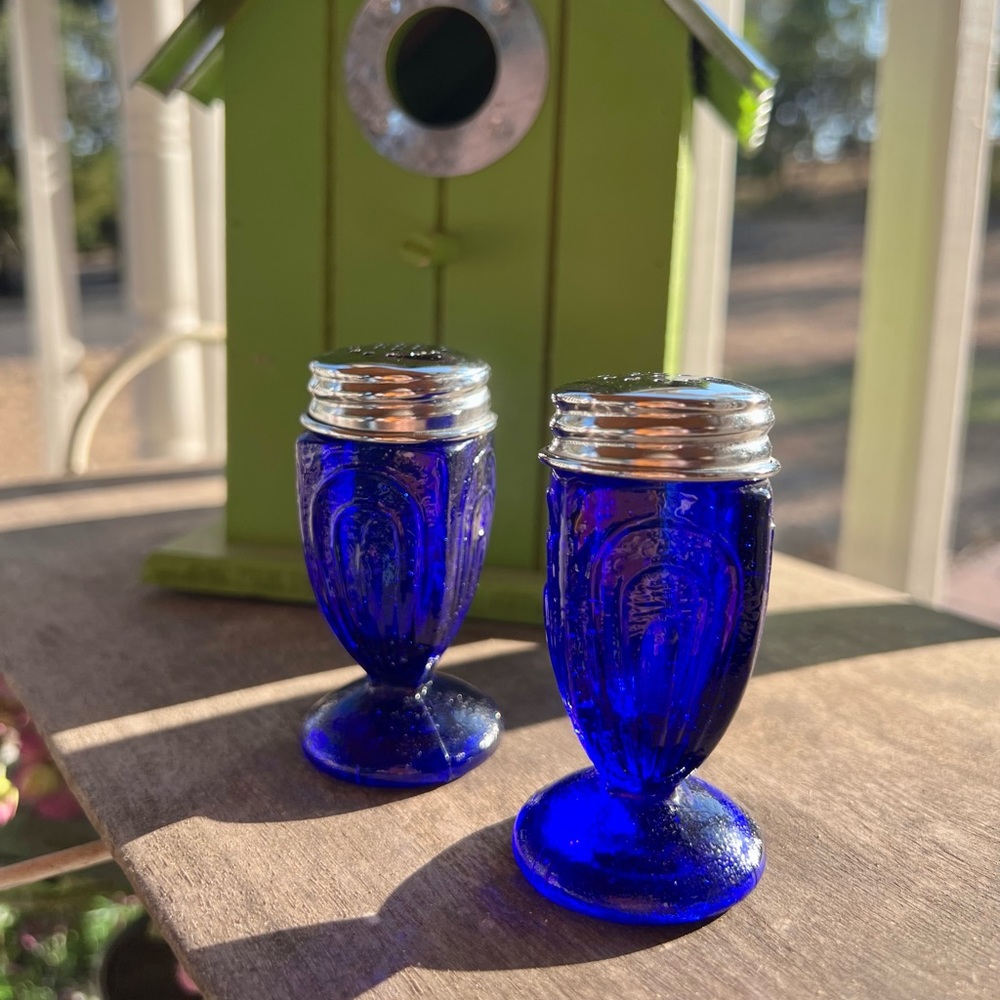 Cobalt Blue Victorian Salt & Pepper Shakers